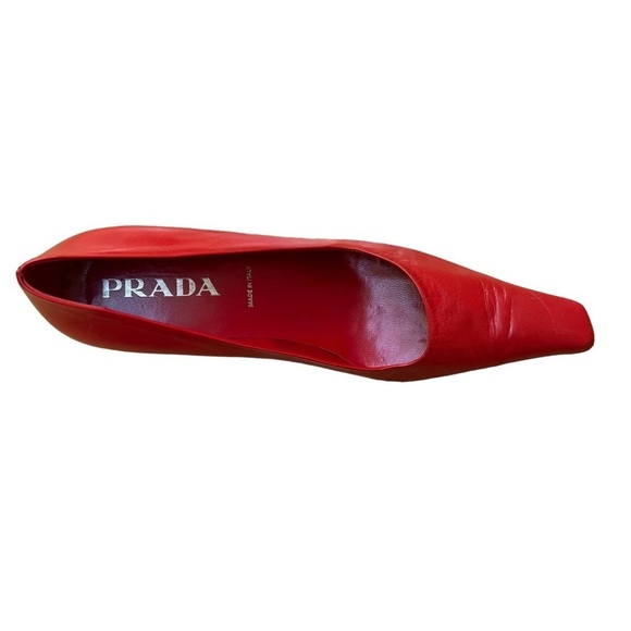 Prada leather kitten heel square toe single left shoe 39 - Picture 3 of 11